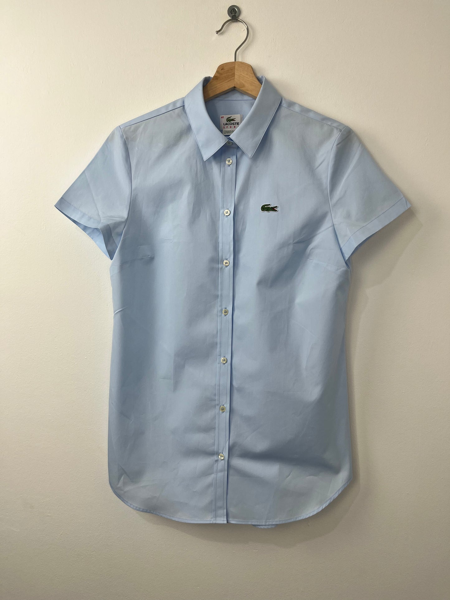 Lacoste Woven Short Sleeved Shirt Blue
