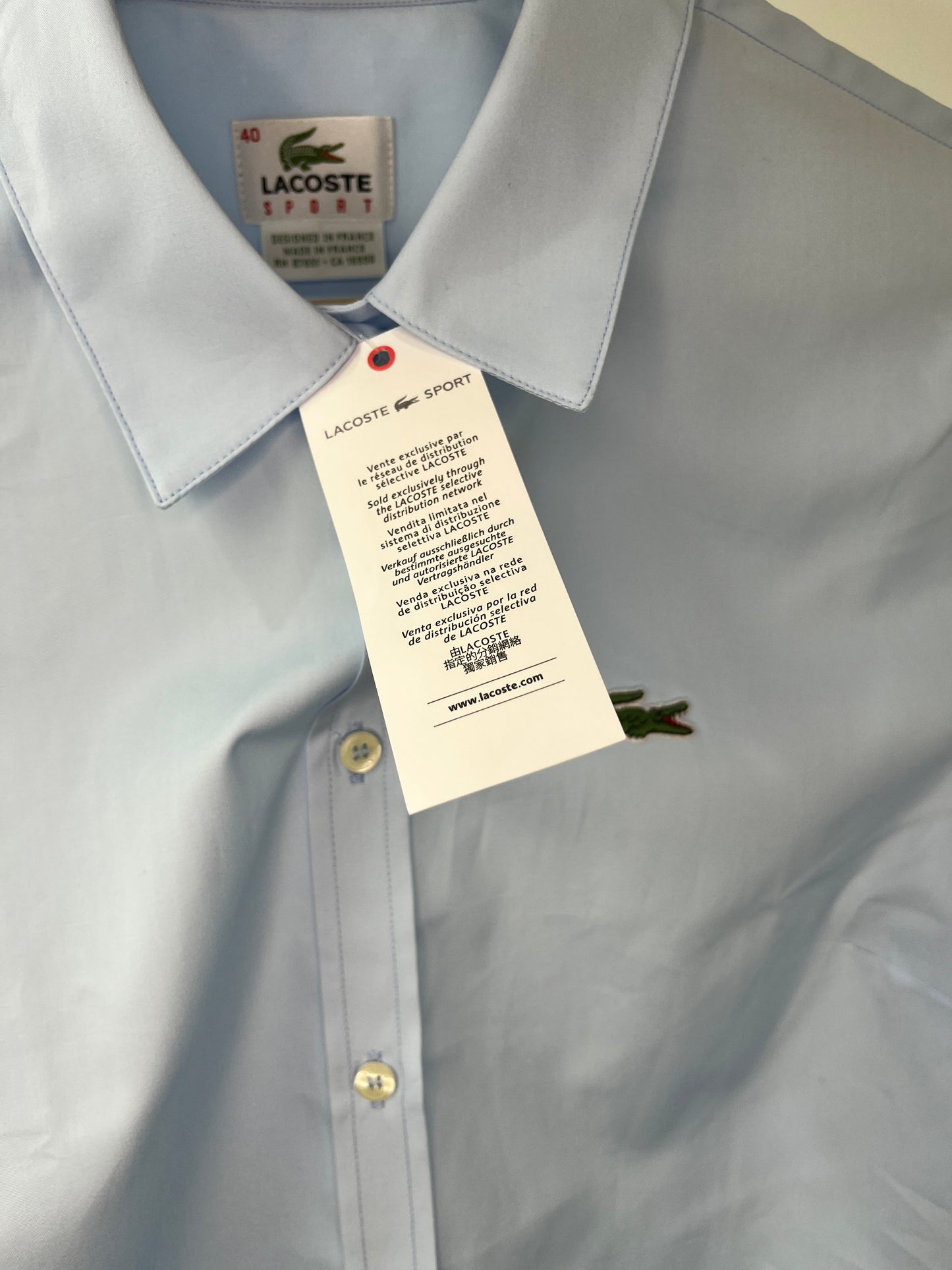 Lacoste Woven Short Sleeved Shirt Blue